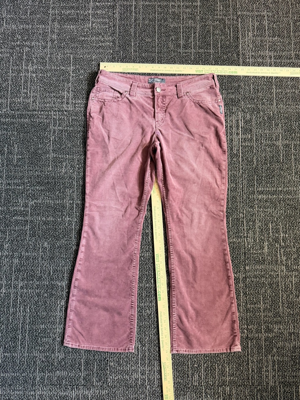 Silver Jeans Co. Suki Mid-Rise Bootcut Corduroy Pants Dusty Rose Sz 14 / 32